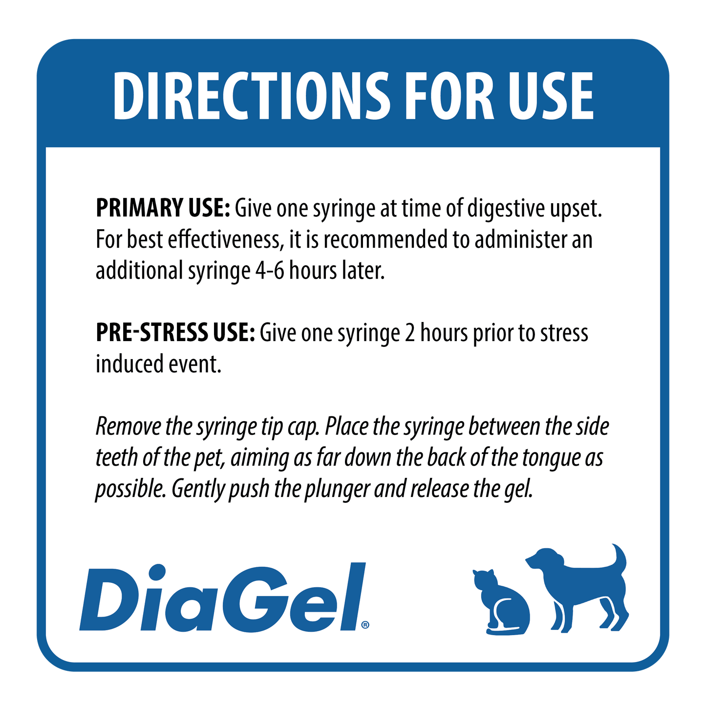 DiaGel for Medium Dogs 31-60 lbs. - Orally Administered Gel for Occasional Loose Stools and Digestive Upset