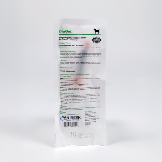 DiaGel for Large Dogs 61+ lbs. - Orally Administered Gel for Occasional Loose Stools and Digestive Upset