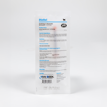 DiaGel for Small Dogs 1-30 lbs. - Orally Administered Gel for Occasional Loose Stools and Digestive Upset