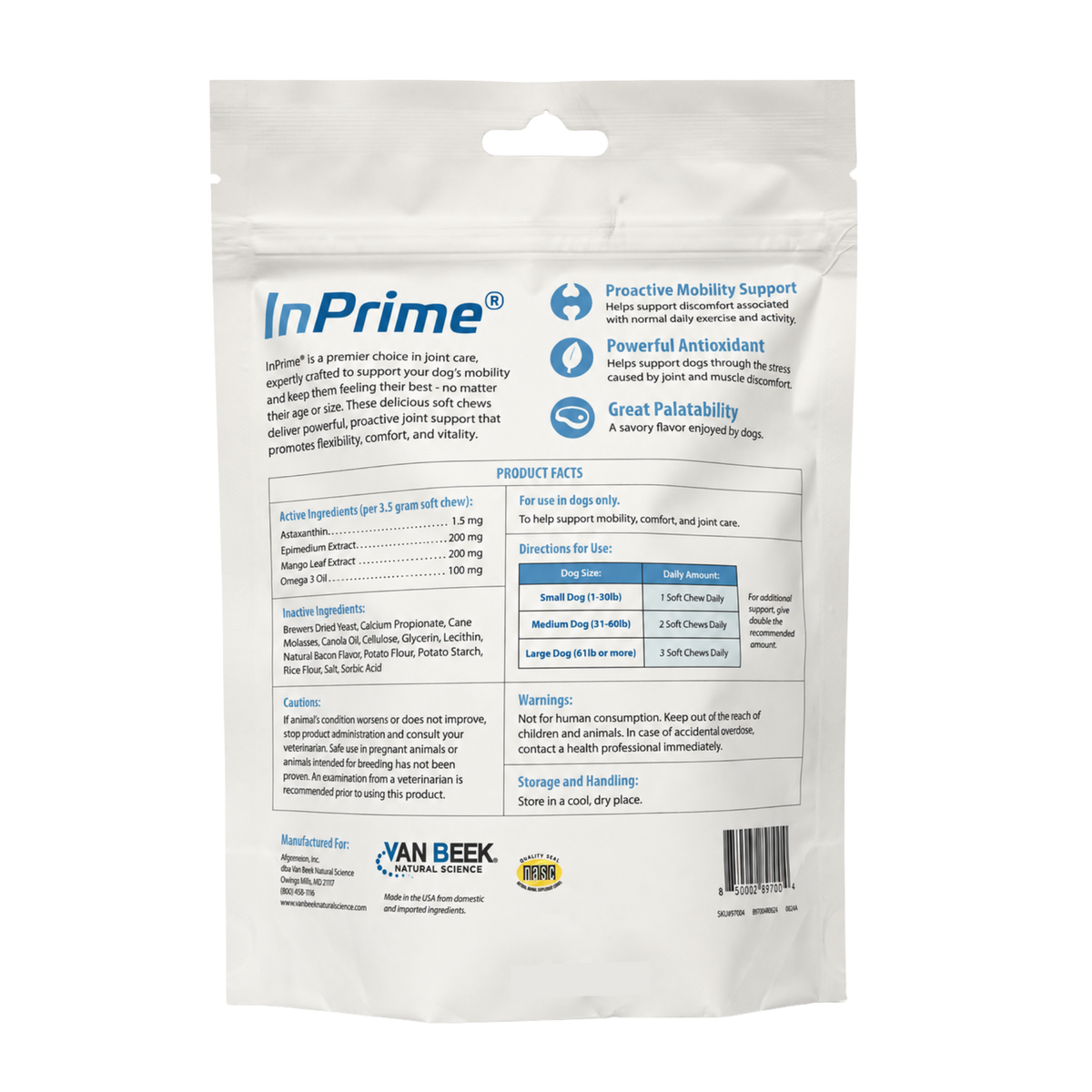 Dog InPrime - Hip and Joint soft chews for dogs of all ages and sizes