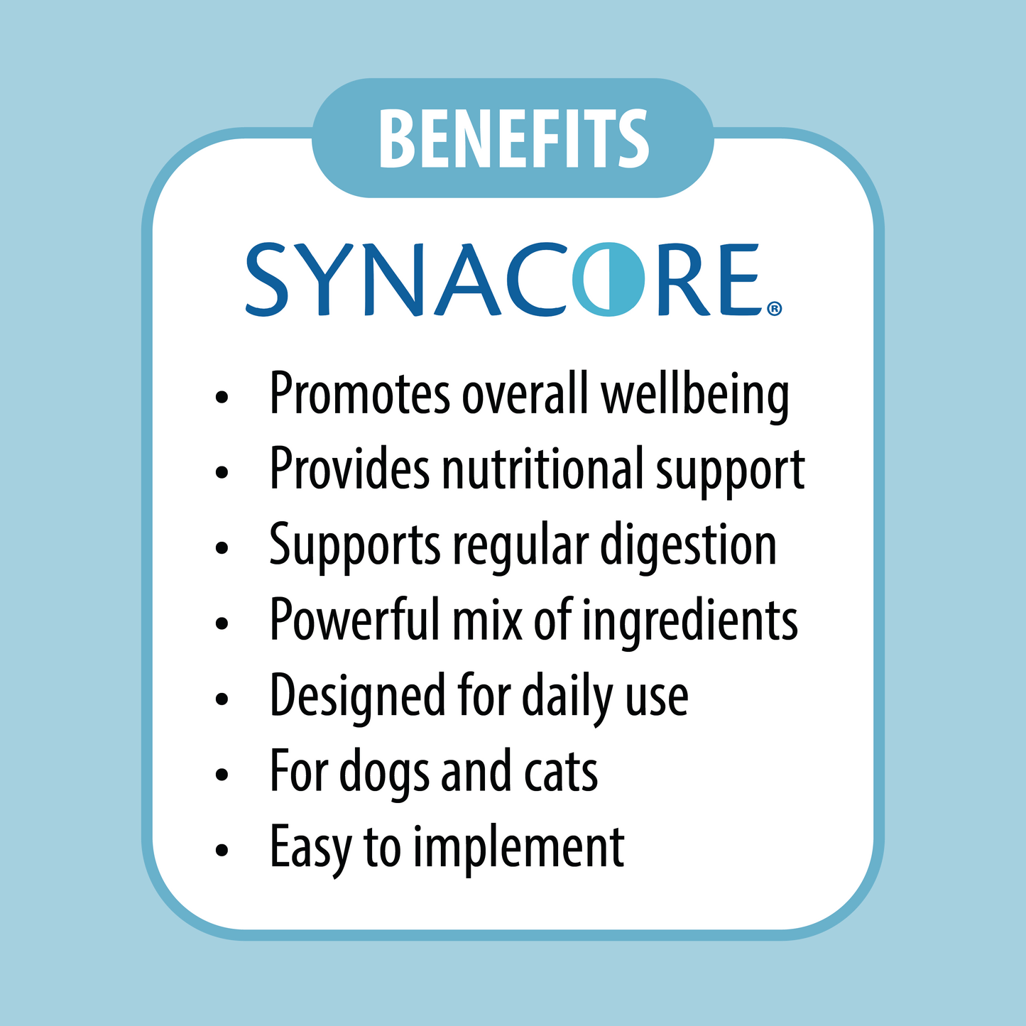 Cat Synacore - Uniquely formulated digestive support supplement containing a healthy amount of enzymes, probiotics, prebiotics and vitamins