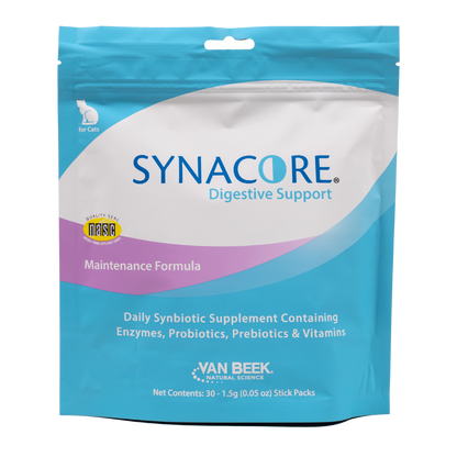 Cat Synacore - Uniquely formulated digestive support supplement containing a healthy amount of enzymes, probiotics, prebiotics and vitamins