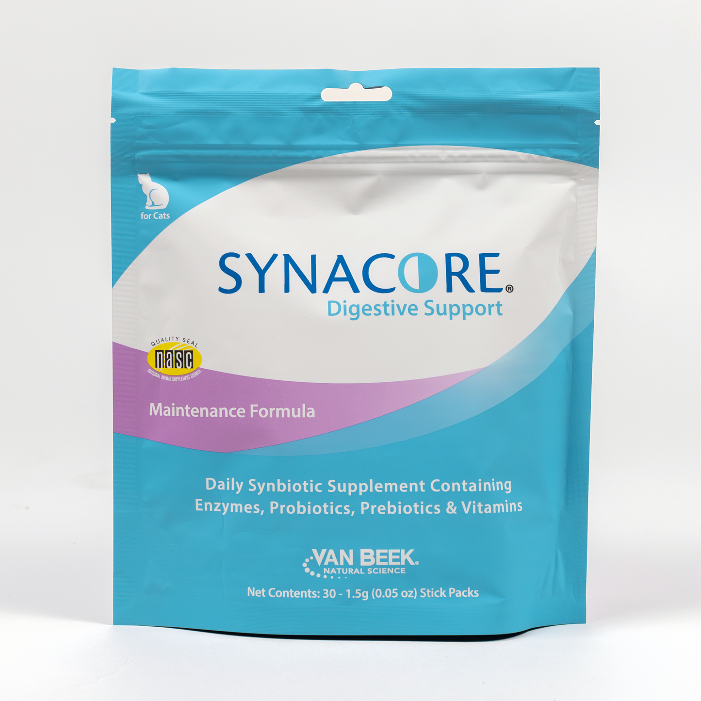Cat Synacore - Uniquely formulated digestive support supplement containing a healthy amount of enzymes, probiotics, prebiotics and vitamins