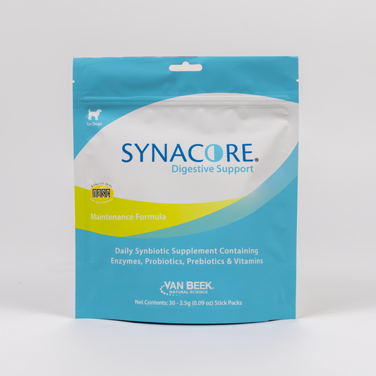 Dog Synacore - Uniquely formulated digestive support supplement containing a healthy amount of enzymes, probiotics, prebiotics and vitamins