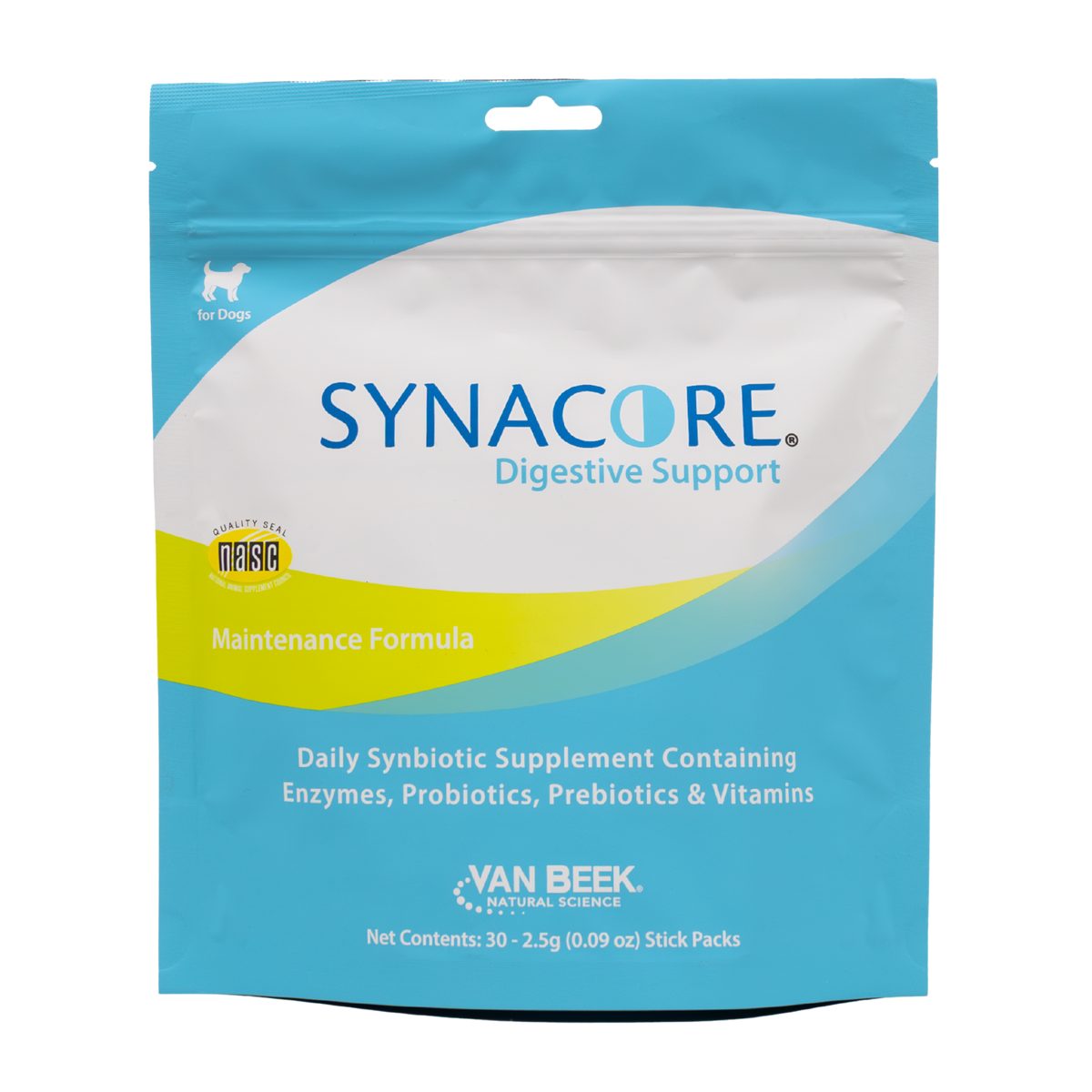 Dog Synacore - Uniquely formulated digestive support supplement containing a healthy amount of enzymes, probiotics, prebiotics and vitamins
