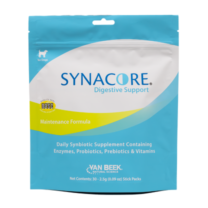 Dog Synacore - Uniquely formulated digestive support supplement containing a healthy amount of enzymes, probiotics, prebiotics and vitamins